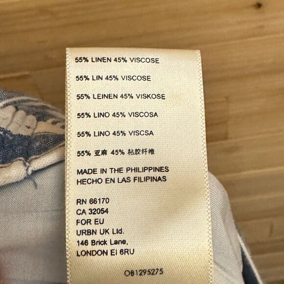 Maeve By Anthropologie Size 10 Linen Blend Vertical Striped Straight Leg Pants - Picture 10 of 12